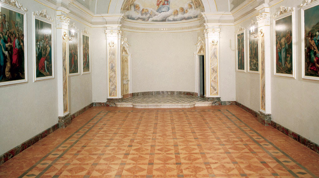 Pavimento in cotto fatto a mano Variegato - Chiesa di Santa Rita in Colombaro Brescia